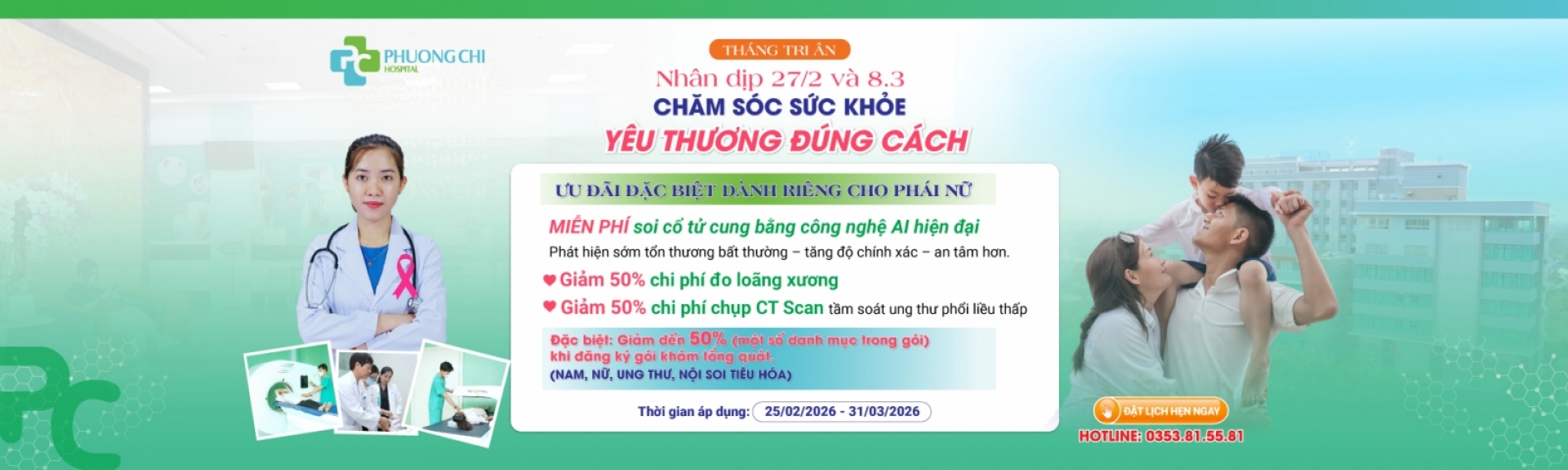 Tháng Tri Ân 27/02 & 08/03: Ưu Đãi Khám Sức Khỏe Lên Đến 50%