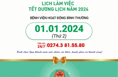 Thông báo lịch làm việc tết dương lịch 2024 | Bệnh viện Đa khoa Phương Chi